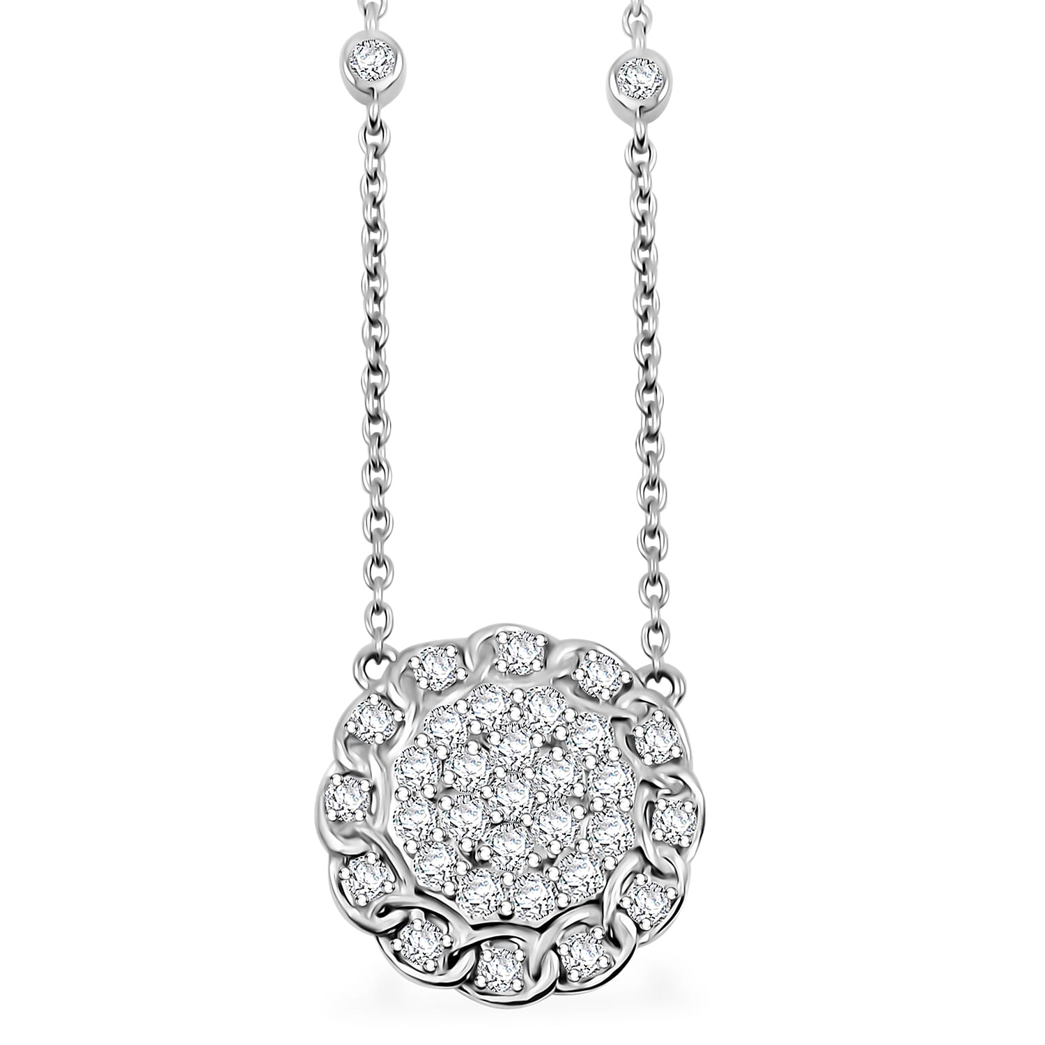 Luxuriant Lab Grown Diamond G SI 1.35 ctw Necklace in Sterling Silver 18 Inches