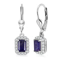 D'Joy Catalina Iolite and White Zircon 1.75 ctw Nebula Glow Earrings in Rhodium Over Sterling Silver - Sticky add to cart bar
