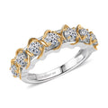Luxuriant Lab Grown Diamond Band Ring in 18K Vermeil YG and Rhodium Over Sterling Silver (Size 10.0) 1.00 ctw - Sticky add to cart bar