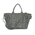 LA MAREY Gray 100% Genuine Leather Tote Bag (14.17"x12.20"x5.11") - Sticky add to cart bar