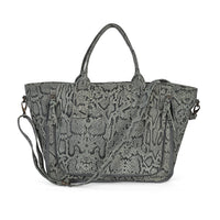 LA MAREY Gray 100% Genuine Leather Tote Bag (14.17"x12.20"x5.11")