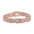 D'Joy Uncut Natural Pink Diamond 1.50 ctw Floral Bracelet in 18K Vermeil Rose Gold Over Sterling Silver (6.50 In) - Sticky add to cart bar