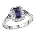 D'Joy Catalina Iolite and White Zircon 1.30 ctw Ring in Rhodium Over Sterling Silver (Size 10.0) (Del. in 10-12 Days) - Sticky add to cart bar