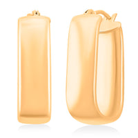 Italian 10K Yellow Gold 6mm Paperclip Hoop Earrings 1.56 Grams