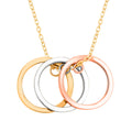 Italian 10K Tri-tone Gold Tricolor Circle Chain Necklace 18-20 Inches 1.06 Grams - Sticky add to cart bar