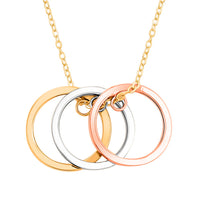 Italian 10K Tri-tone Gold Tricolor Circle Chain Necklace 18-20 Inches 1.06 Grams