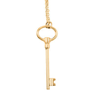 Italian 10K Yellow Gold Golden Key Necklace 18-20 Inches 1.61 Grams