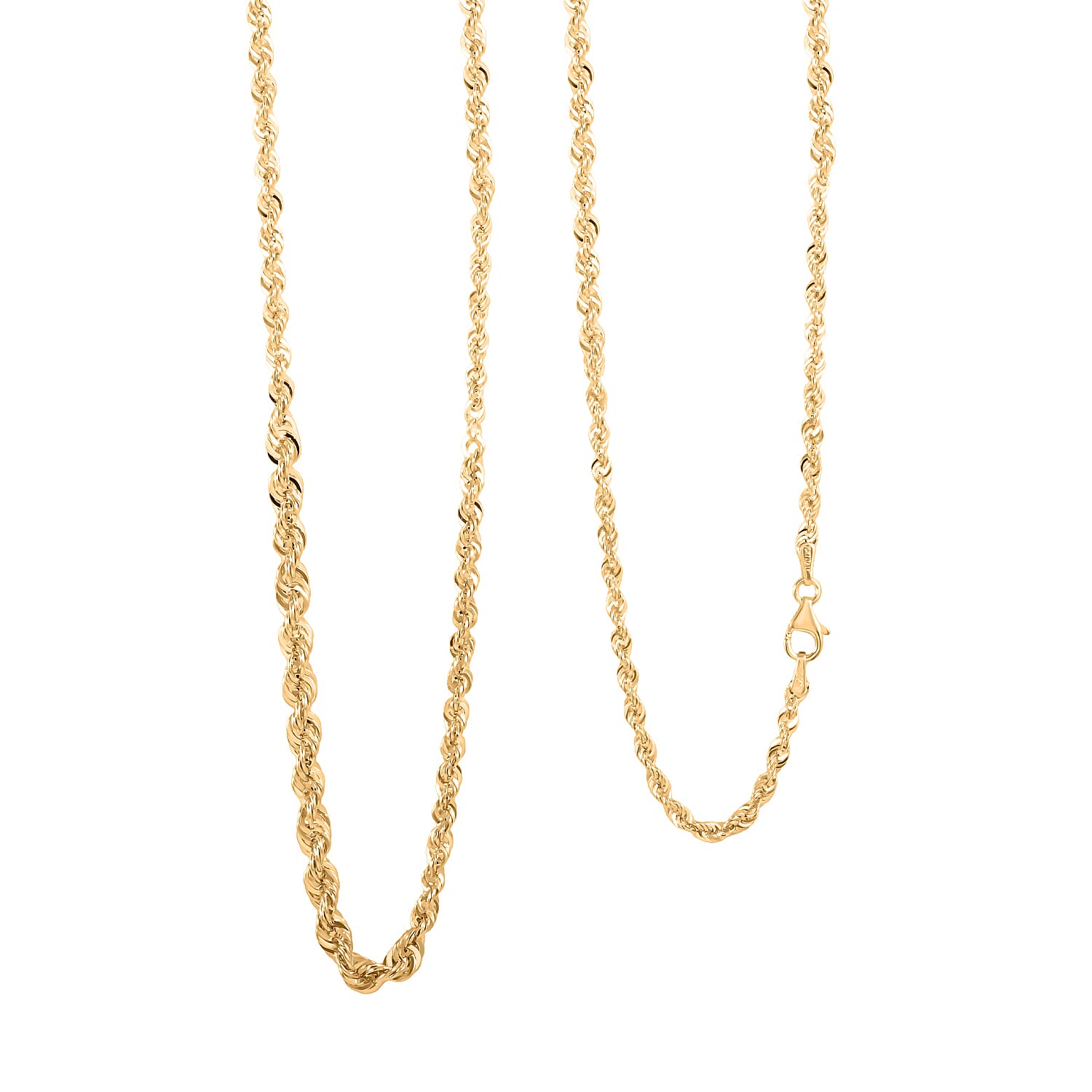 Italian 10K Yellow Gold Graduated Royal Rope Necklace 20 Inches 3.82 Grams