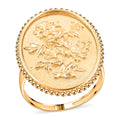 Doorbuster Italian 10K Yellow Gold  Floral Potrait Ring (Size 7.0) 2.67 Grams - Sticky add to cart bar