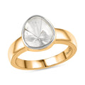 D'Joy Lab Grown Polki Diamond 0.50 ctw Timeless Solitaire Ring in 18K Vermeil Yellow Gold Over Sterling Silver (Size 10.0) - Sticky add to cart bar