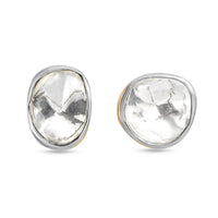 D'Joy Lab Grown Polki Diamond 0.50 ctw Stud Earrings in 18K Vermeil Yellow Gold Over Sterling Silver