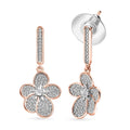EverTrue White Diamond Accent Petal Radiance Earrings in Platinum Bond - Sticky add to cart bar