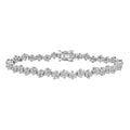 D'Joy Diamond 2.00 ctw Floral Bracelet in Rhodium Over Sterling Silver (6.50 In) - Sticky add to cart bar