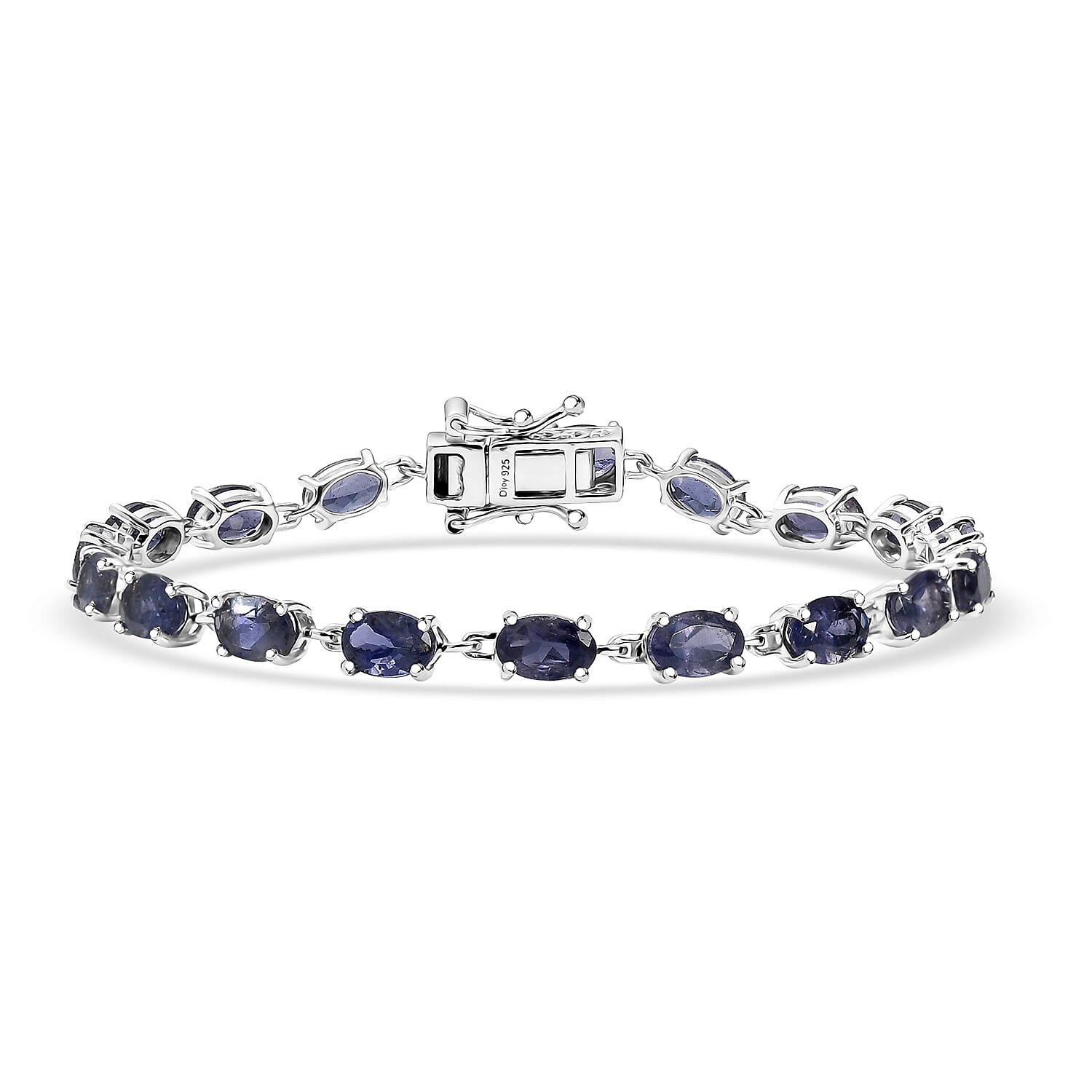 D'Joy Catalina Iolite 7.10 ctw Tennis Bracelet in Rhodium Over Sterling Silver (6.50 In)
