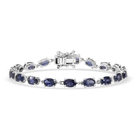 D'Joy Catalina Iolite 7.10 ctw Tennis Bracelet in Rhodium Over Sterling Silver (6.50 In)