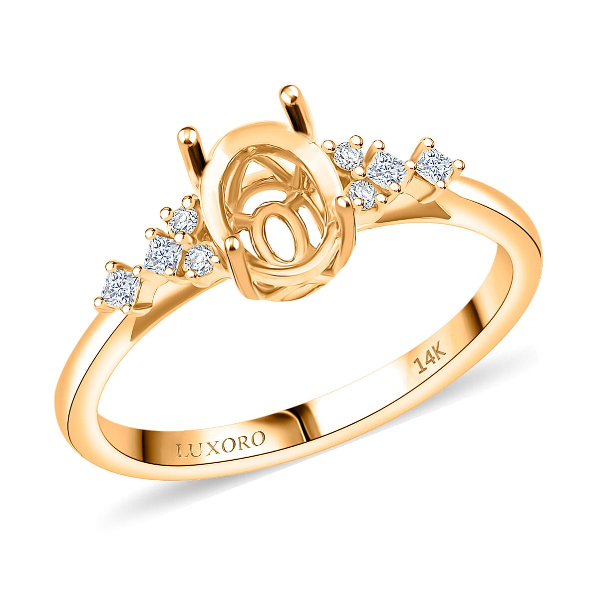 Luxoro Mounting Ring in 14K Yellow Gold (Size 8.0) 3.38 Grams
