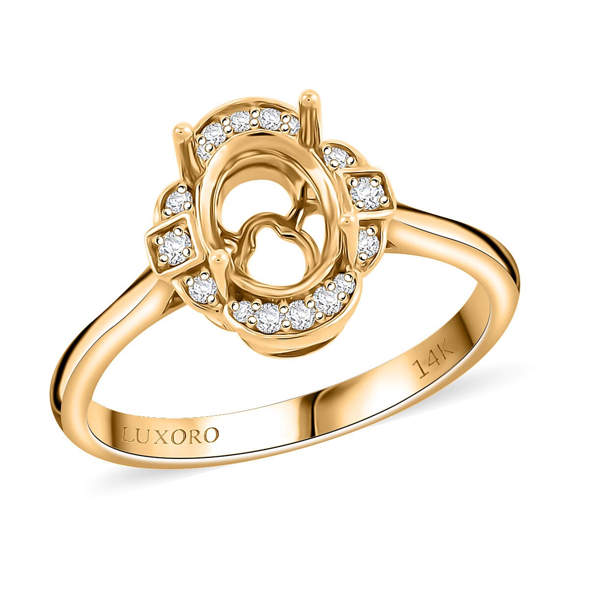 Luxoro Mounting Ring in 14K Yellow Gold 3.38 Grams