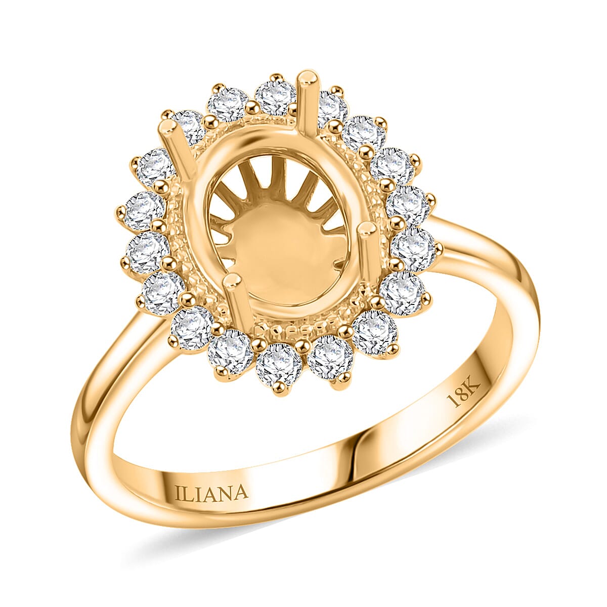 Iliana Mounting Ring in 18K Yellow Gold (Size 6.0) 4.81 Grams
