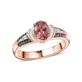 Luxoro 10K Rose Gold Premium Blush Tourmaline, Natural Champagne and White Diamond (I2) Ring (Size 10.0) 1.00 ctw - Sticky add to cart bar