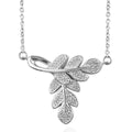 EverTrue Diamond Accent Leafs Necklace (20 Inches) in Platinum Bond - Sticky add to cart bar