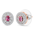 D'Joy Premium Mahenge Spinel and Diamond 0.80 tw Regal Radiance Earrings in 18K Vermeil Rose Gold Over Sterling Silver - Sticky add to cart bar