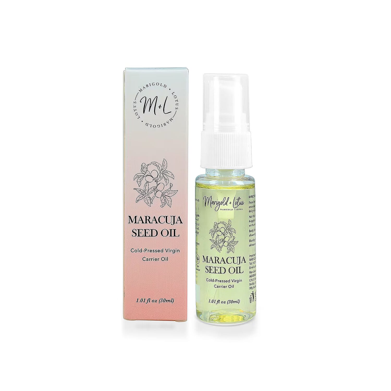 Marigold and Lotus Cold-Pressed Virgin Carrier Maracuja Oil 1.01oz