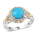 EverTrue Sleeping Beauty Turquoise Ring in 18K YG Plated and Platinum Bond (Size 10.0) 1.80 ctw - Sticky add to cart bar