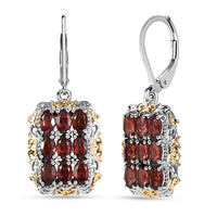 EverTrue African Amethyst Cluster Earring in 18K YG Plated and Platinum Bond 4.50 ctw
