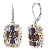 EverTrue African Amethyst Cluster Earring in 18K YG Plated and Platinum Bond 4.50 ctw