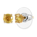 D'Joy Madagascar Yellow Sapphire 1.60 ctw Solitaire Stud Earrings in 18K Vermeil Yellow Gold Over Sterling Silver - Sticky add to cart bar