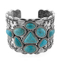 Constituted Blue Howlite 26.00 ctw Southwestern Cuff Bracelet in Silvertone (7.25 In) - Sticky add to cart bar