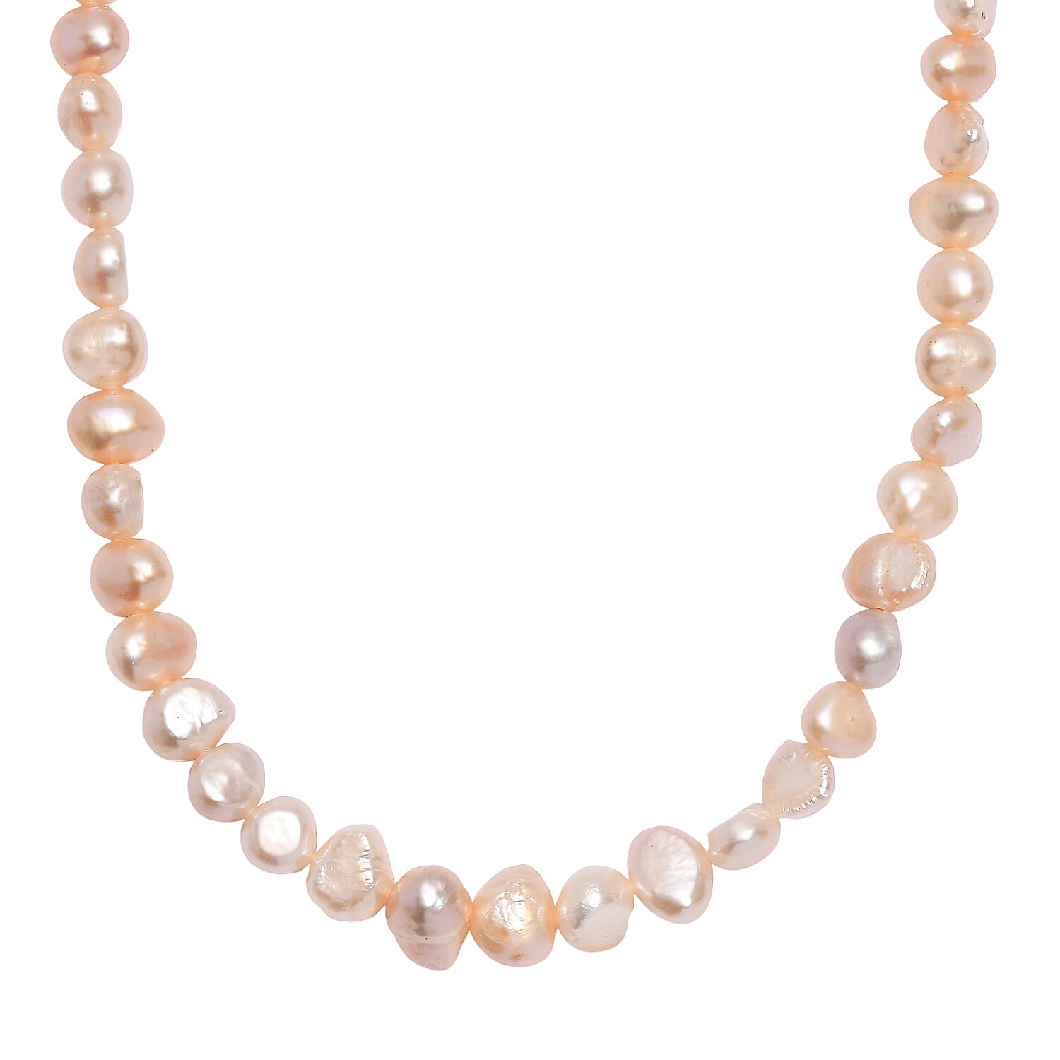 D'Joy Peach Freshwater Pearl Necklace in 18K Vermeil Yellow Gold Over Sterling Silver 18 Inches