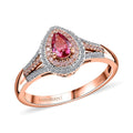 10K Rose Gold AAA Mahenge Spinel, Luxuriant Lab Grown Pink and White Diamond (VS) Ring (Size 10.0) 0.85 ctw - Sticky add to cart bar