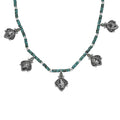D'Joy Artisan Crafted White Buffalo and Multi Gemstone 62.30 ctw Necklace 18-20 Inches in Sterling Silver - Sticky add to cart bar