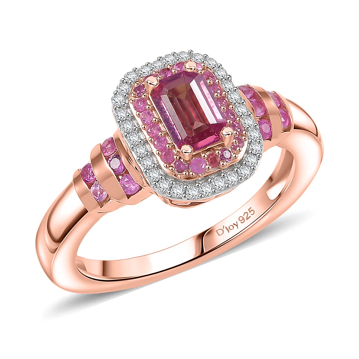 D’Joy Premium Mahenge Spinel, Multi Gemstone Ring in 18K Vermeil RG Over Sterling Silver (Size 6.0) 1.00 ctw
