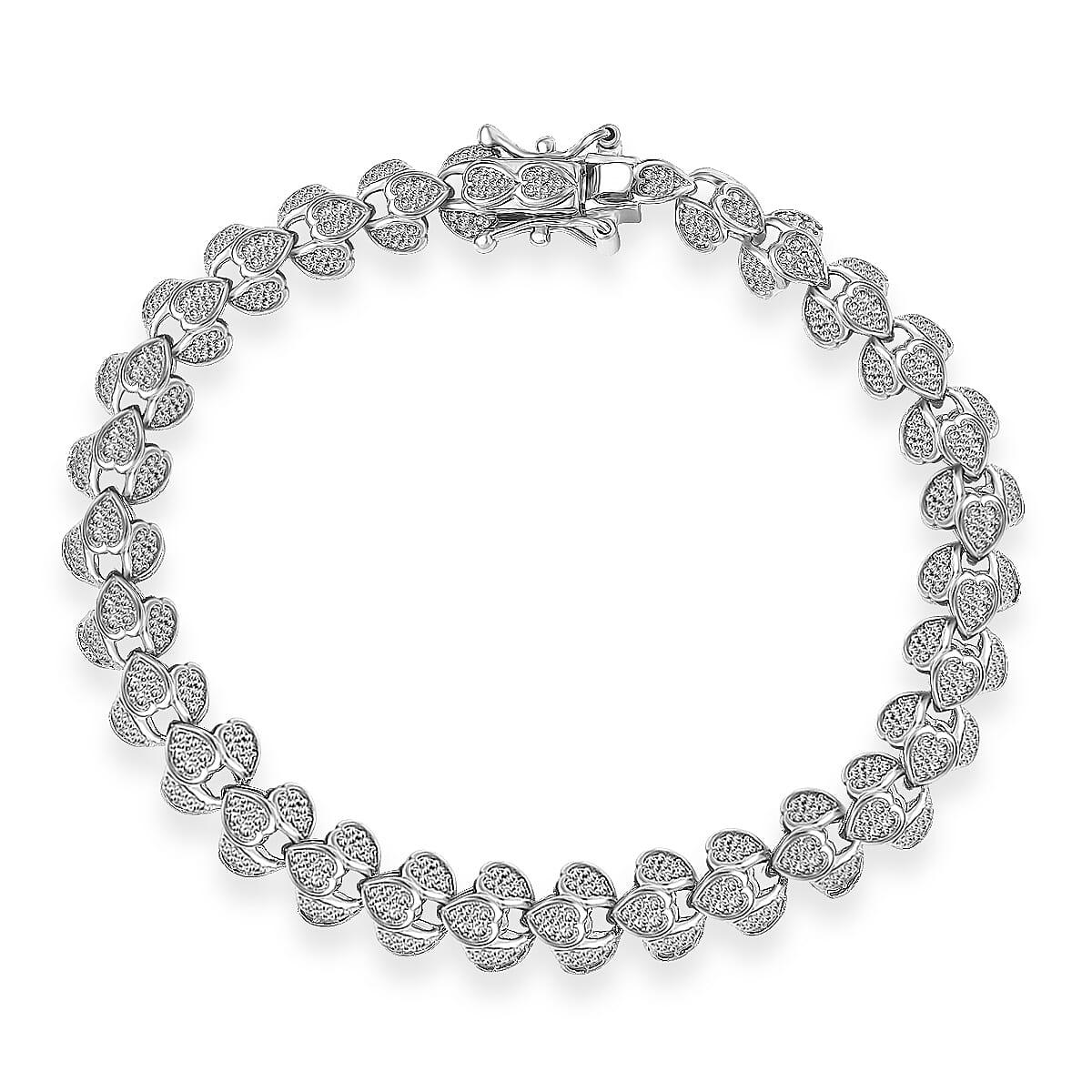 EverTrue Diamond Accent Fancy Bracelet in Platinum Bond (7.25 In)