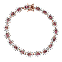 D'Joy Premium Blush Tourmaline, White Zircon Bracelet in 18K Vermeil RG Over Sterling Silver (7.25 In) 5.15 ctw