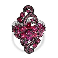 Orissa Rhodolite Garnet 6.01 ctw Ring in Rhodium Over Sterling Silver (Size 11.5)