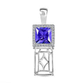 Luxuriant 950 Platinum AAAA Tanzanite, Diamond (E-F, VS2) Mounting Pendant 2.40 ctw - Sticky add to cart bar