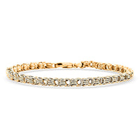 Italian Byzantine Links Chain Bracelet in 10K Yellow Gold (7.50 In) 4.60 Grams