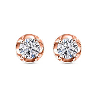 D'Joy Lab Grown Diamond I2 0.20 ctw Earrings in 18K Vermeil Rose Gold Over Sterling Silver