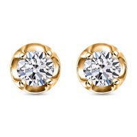 D'Joy Lab Grown Diamond I2 0.20 ctw Earrings in 18K Vermeil Rose Gold Over Sterling Silver
