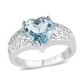 EverTrue Sky Blue Topaz Ring in Stainless Steel (Size 10.0) 3.80 ctw - Sticky add to cart bar