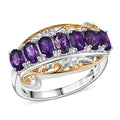 EverTrue African Amethyst Ring 18K YG Plated and Platinum Bond (Size 10.0) 1.40 ctw - Sticky add to cart bar