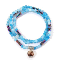 Blue Onyx and Hematite Beaded Strand 220.00 ctw
