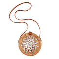 Tamsy Handmade Brown Round Crossbody Bag with Shell - Sticky add to cart bar