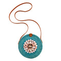 Tamsy Handmade Brown Round Crossbody Bag with Shell - Sticky add to cart bar