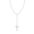 Crucifix Beaded Necklace in Stainless Steel 36 Inches - Sticky add to cart bar