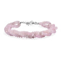 Galilea Rose Quartz 80.00 ctw Beaded 2 Row Bracelet in Stainless Steel (7.25 In) - Sticky add to cart bar
