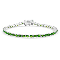 Chrome Diopside 8.25 ctw Tennis Bracelet in Rhodium Over Sterling Silver (8.25 In)